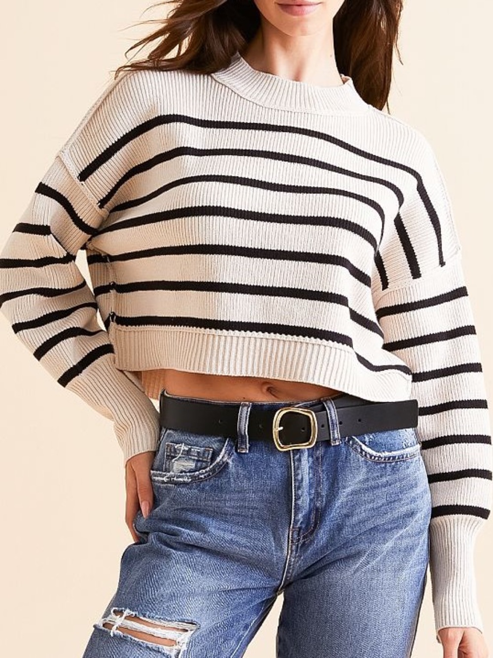 Free People Easy Street Cropped Sweater Small